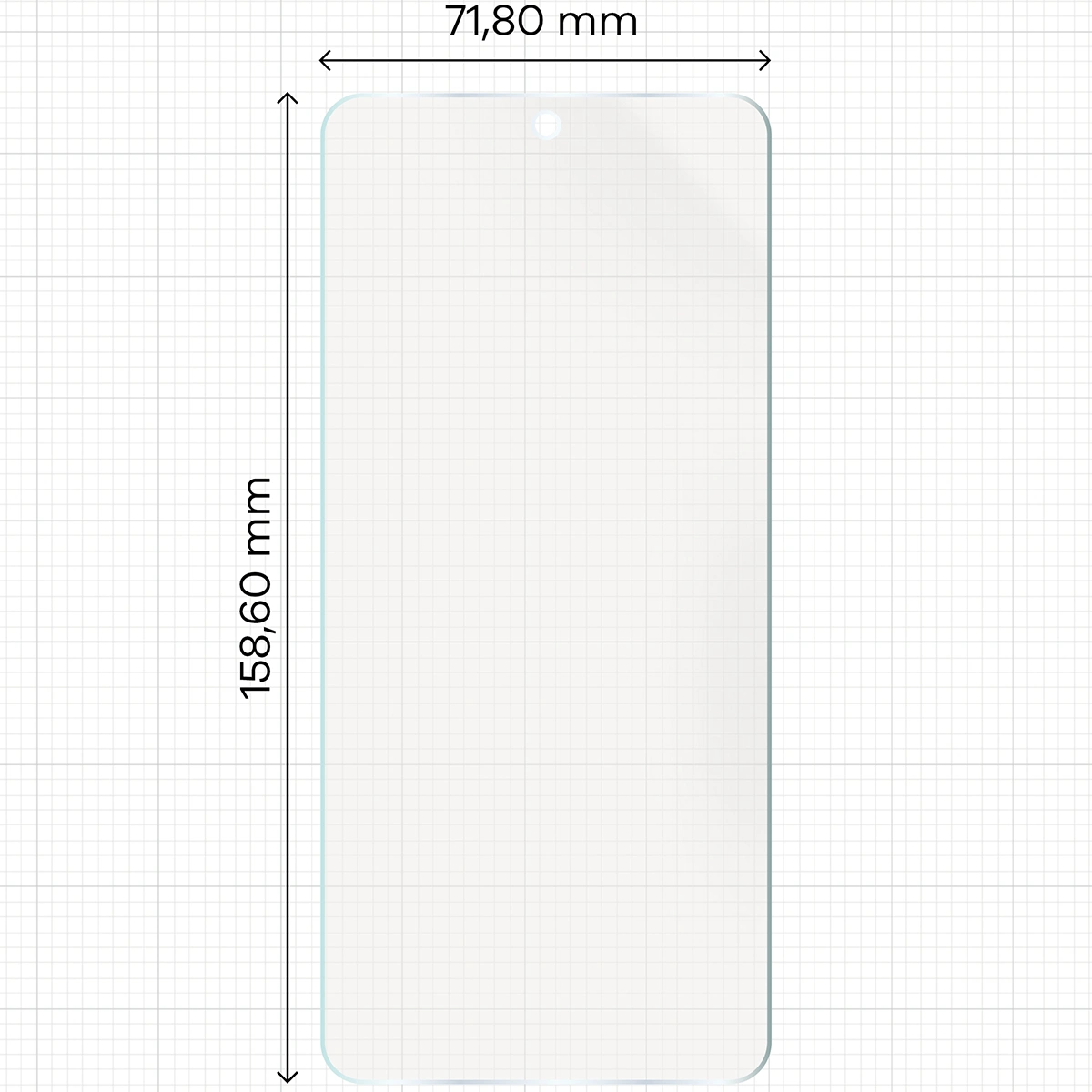 Miarka z wymiarami folii matowej Bizon Film Sun Duo do Vivo V50 Lite 5G